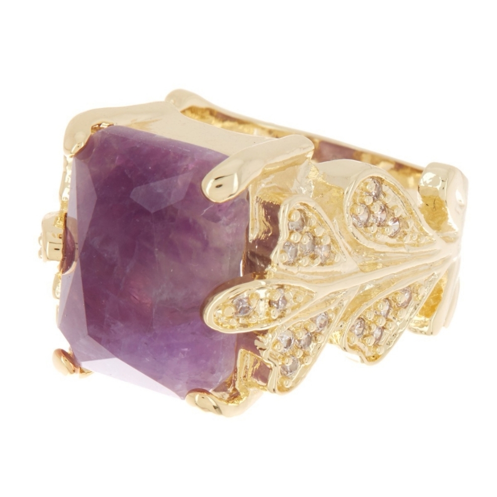🎁NWT: Gold & Amethyst Tulip Ring